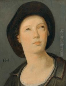 Portrat Eines Jungen Mannes Mit Hut by Cornelis Cornelisz Van Haarlem