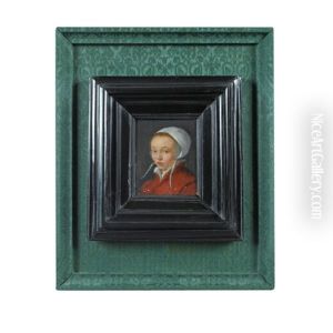 Femme En Buste A La Coiffe Blanche by Cornelis Cornelisz Van Haarlem