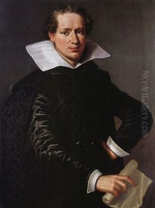 Portrait Eines Jungen Mannes Mit Schriftrolle
