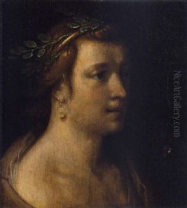 Bust Of A Man Wearing A Laurel Crown