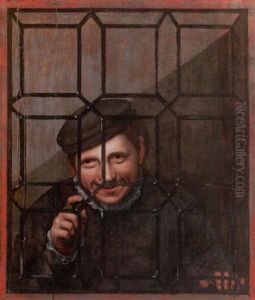 A Young Man Wearing A Black Cap And Tunic Gazing Through A Lattice Window