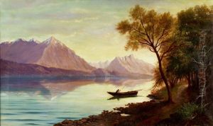 Angler Auf Dem Thuner See by August Haas