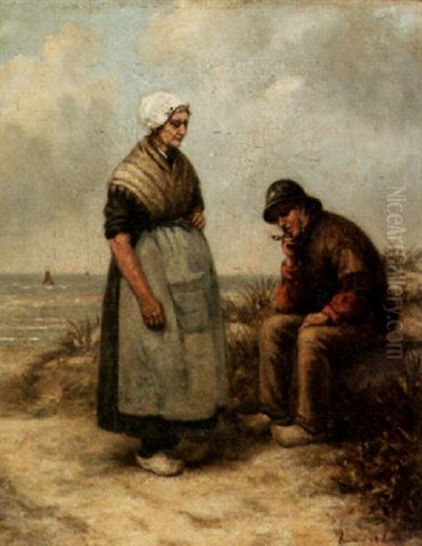 Fisherman And His Wife In The Dunes - view 1