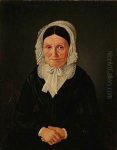 Portrait Of An Elderly Woman In A Black Dress