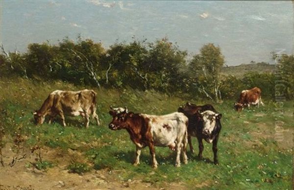 Cows In A Summer Landscape - view 1