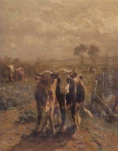 Troupeau Au Coucher De Soleil by Johannes-Hubertus-Leonardus de Haas