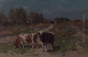 Cows In A Pasture by Johannes-Hubertus-Leonardus de Haas