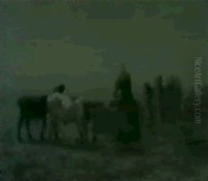 Feeding The Cattle by Johannes-Hubertus-Leonardus de Haas