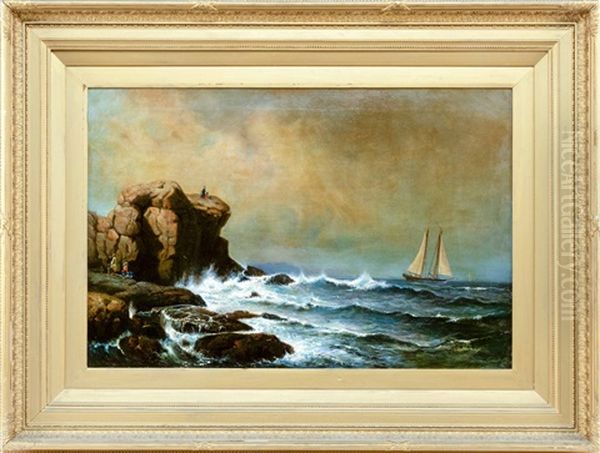 Rocky Coastal Scene With Figures - view 1