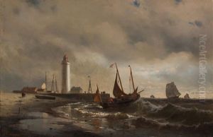 Ships Near A Lighthouse