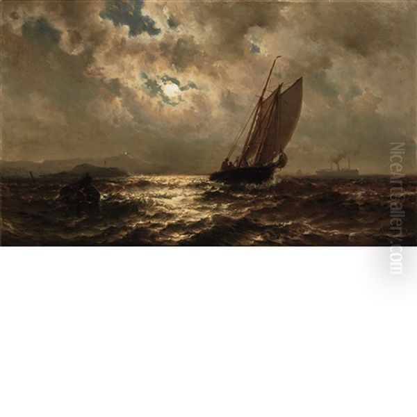 Ship In Moonlight - view 1
