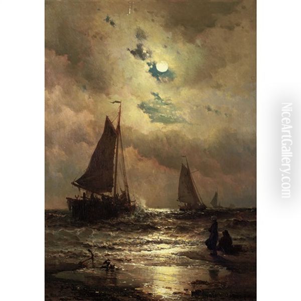 Sailboats By Moonlight - view 1