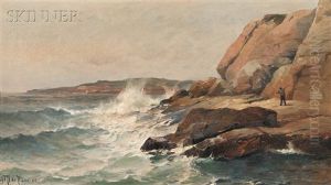 Fisherman On A Rocky Coast by Mauritz F. H. de Haas