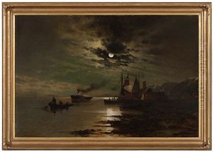Hudson Under The Moonlight by Mauritz F. H. de Haas
