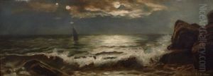 Moonlit Coastal Scene by Mauritz F. H. de Haas