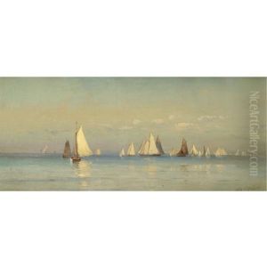 Sailboats On A Calm Sea by Mauritz F. H. de Haas