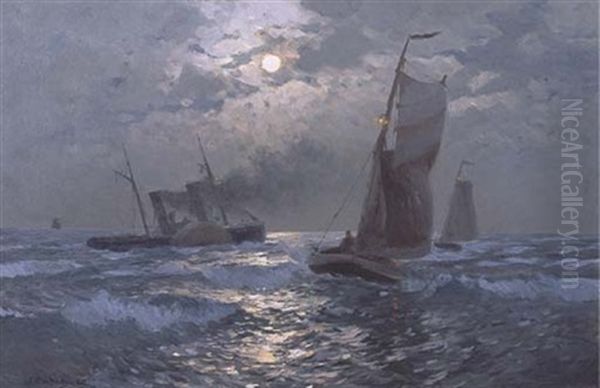 Ships In Moonlight - view 1
