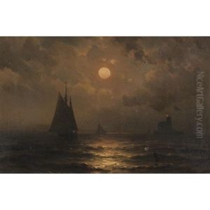 Moonlight At Sea by Mauritz F. H. de Haas