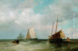 Sailing Vessels On A Choppy Sea