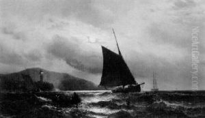 Fishing At Night On The Hudson