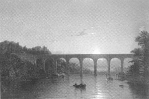 Twilight Over The Harlem River Footbridge by Mauritz F. H. de Haas
