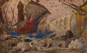 Le Port De Famagouste. Set Design For "la Pisanelle Ou La Mort Parfumee" Le Port De Famagouste. Set Design For "la Pisanelle Ou La Mort Parfumee"