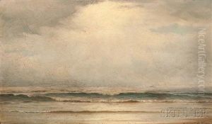 Waves Along The Beach by William Frederick de Haas