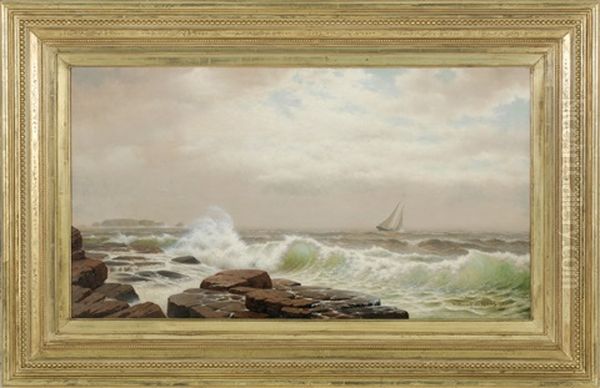 Coastal Scene With Sailboat - view 1