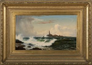 Coming Rain, White Island Light, Isles Of Shoals by William Frederick de Haas