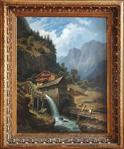 Mill In The Black Forest by Carl Friedrich Moritz Emil von Haase