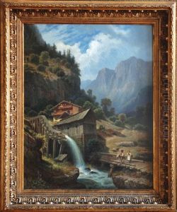 Mill In Black Forest by Carl Friedrich Moritz Emil von Haase
