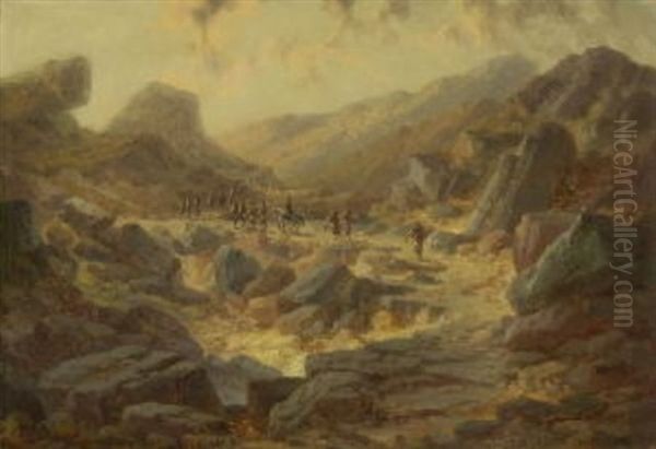 Ziehende Soldaten In Felsiger Gebirgslandschaft (albanien?) - view 1