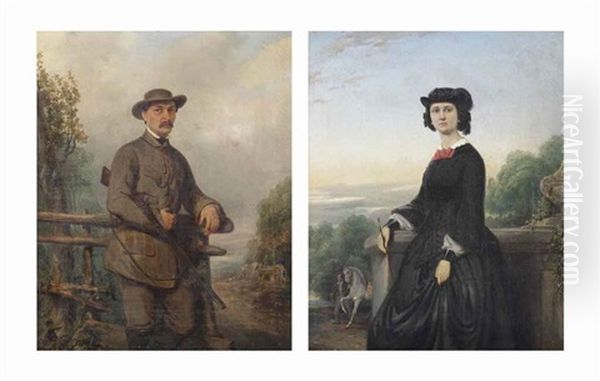Portrait Of Mr And Mrs Van Eecken-petri (pair) - view 1