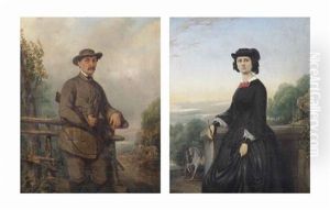 Portrait Of Mr And Mrs Van Eecken-petri (pair) by Pieter Alardus Haaxman