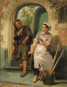The Chimney Sweeper And The Maid by Pieter Alardus Haaxman
