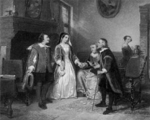 Der Brautwerber. Junger Kavalier Halt Bei Den Brauteltern Um Die Hand Des Madchens An Der Brautwerber. Junger Kavalier Halt Bei Den Brauteltern Um Die Hand Des Madchens An