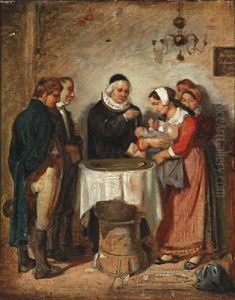 Christening Scene by Nicolai Francois Habbe