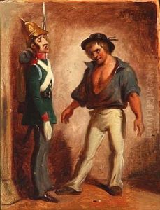 A Soldier And A Sailor by Nicolai Francois Habbe