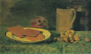 Still Life With Crackers, Nutsapple And Pitcher