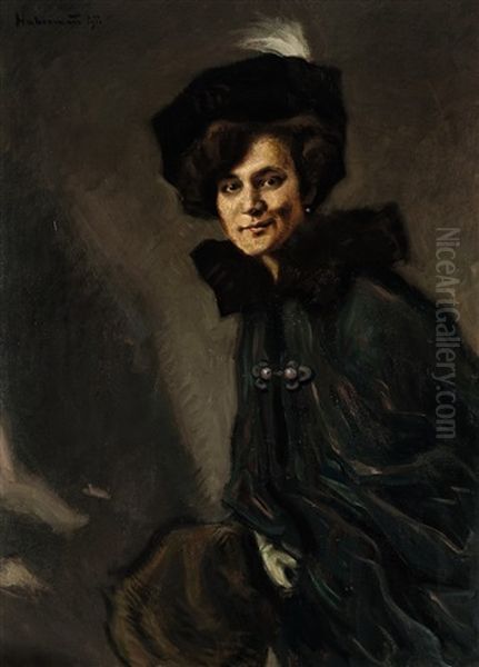 Halbfiguriges Portrait Einer Dame Mit Hut - view 1