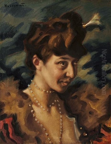 Portrait Einer Dame Mit Perlenkette - view 1