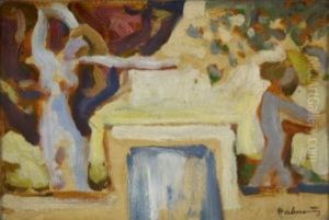 Der Tanz Um Das Goldenen Kalb by Hugo von Habermann the Elder