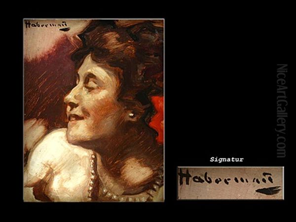 Portrait Einer Frau Mit Roter Blume Im Haar - view 1