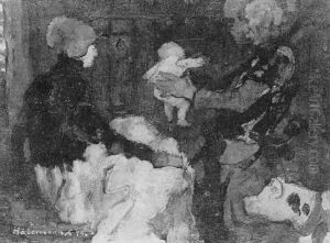 Familie Mit Kind by Hugo von Habermann the Elder