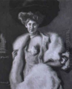Dame Mit Hut Und Pelzstola