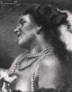 Junge Dame Mit Perlenkette by Hugo von Habermann the Elder