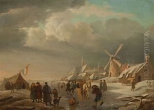 Winter Scene by Johannes Cornelis Haccou
