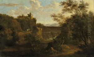 Hugelige Landschaft Mit Burgruine Hugelige Landschaft Mit Burgruine