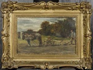 A Ploughing Peasant by Jean Baptiste Edouard Bal