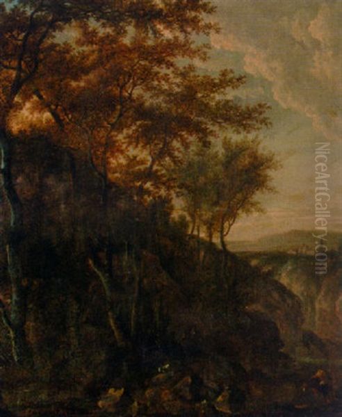 Peasants In A Wooded Landscape - view 1